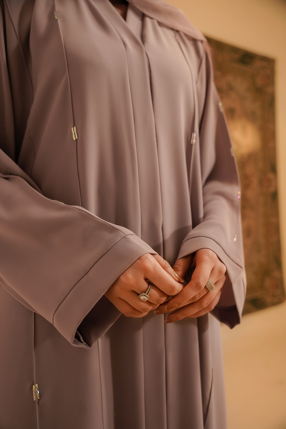 Embellished Abaya Set | Lilac