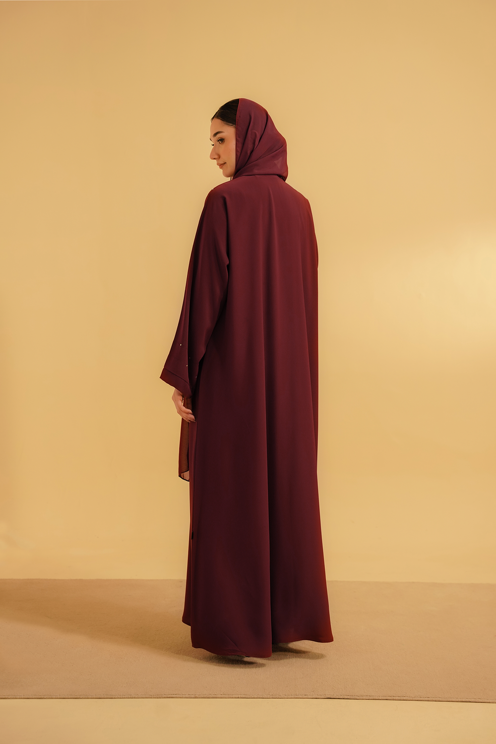 Embellished Abaya Set | Maroon