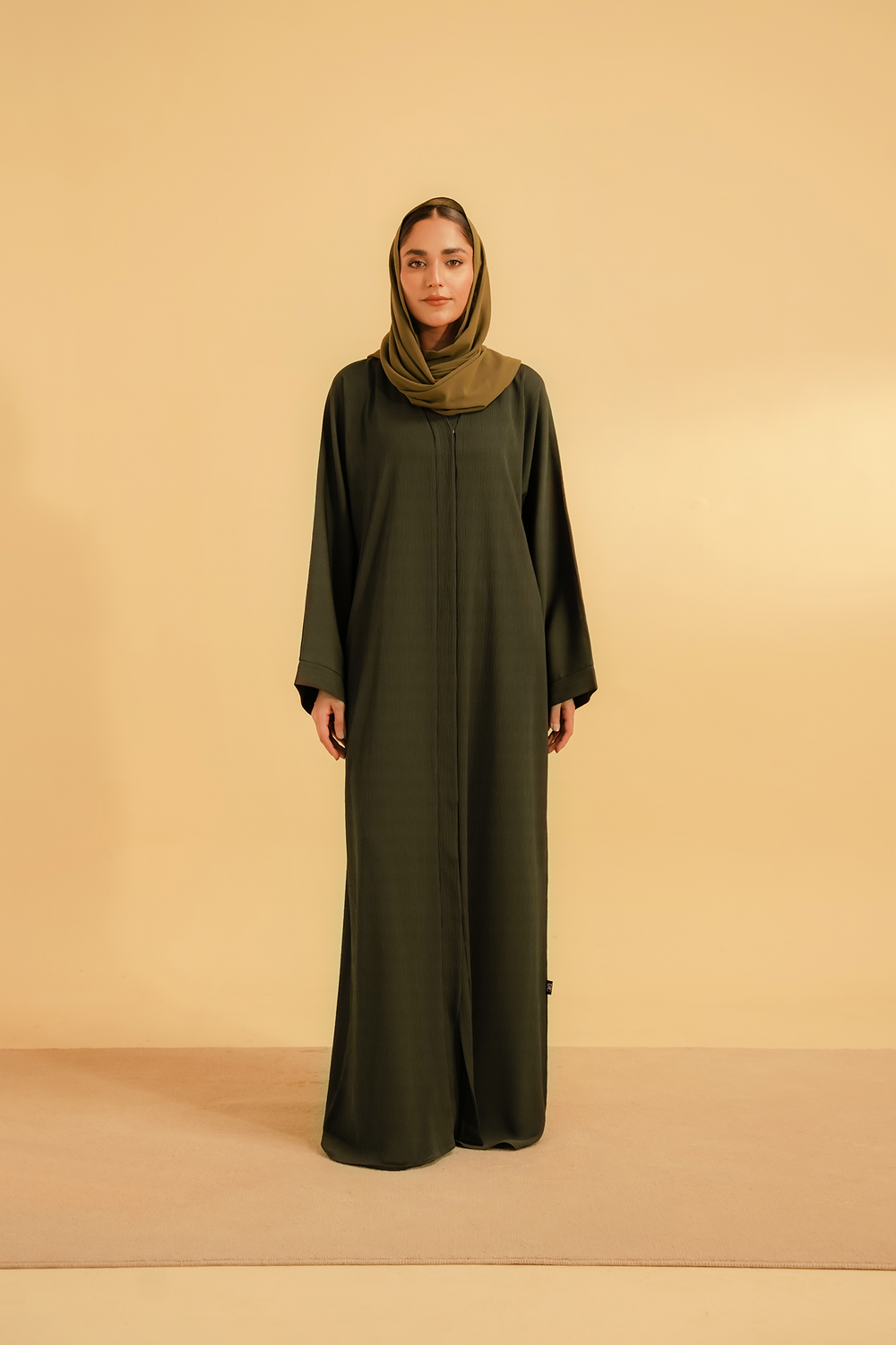 Textured Abaya Set | Olive