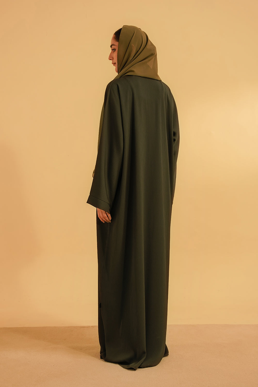 Textured Abaya Set | Olive